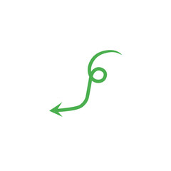 Obraz premium green curly arrow sign