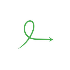 green curly arrow sign