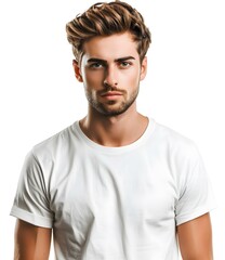 Obraz premium Portrait of a Handsome Man with a White T-shirt