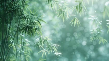 Tranquil Bamboo Grove with Gentle Breeze and Soft Sunlight