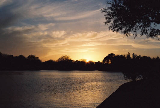 sunset over lake, Katy Texas