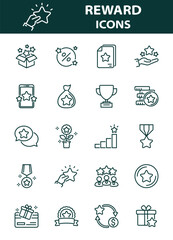 Fototapeta premium reward, bonus, benefit, prize icons, set