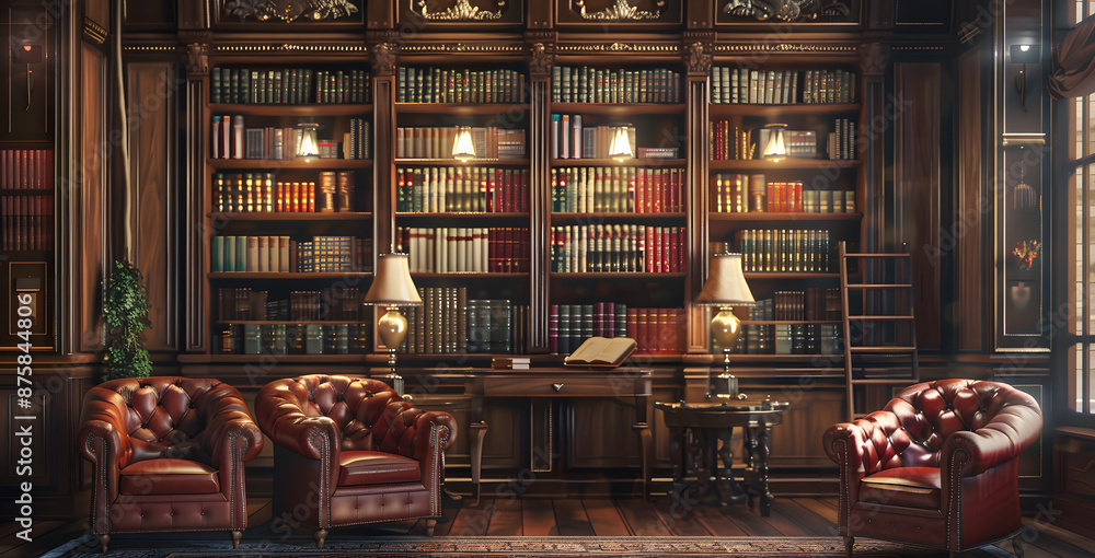 Poster old books. knowledge withstanding the test of time. wide-format design