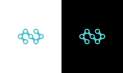 letter n tech logo design