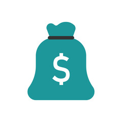 Dollar currency flat Money bag icon. Vector illustration