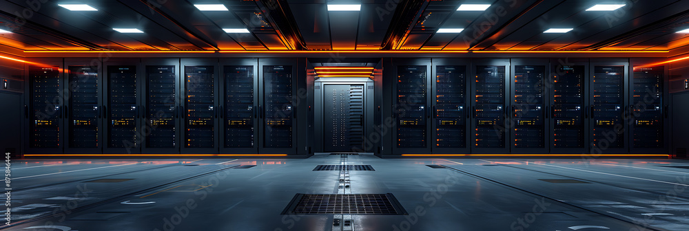 Aufkleber high-tech server racks in minimalistic background