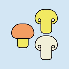Mushroom vector icon. Vegetable symbol