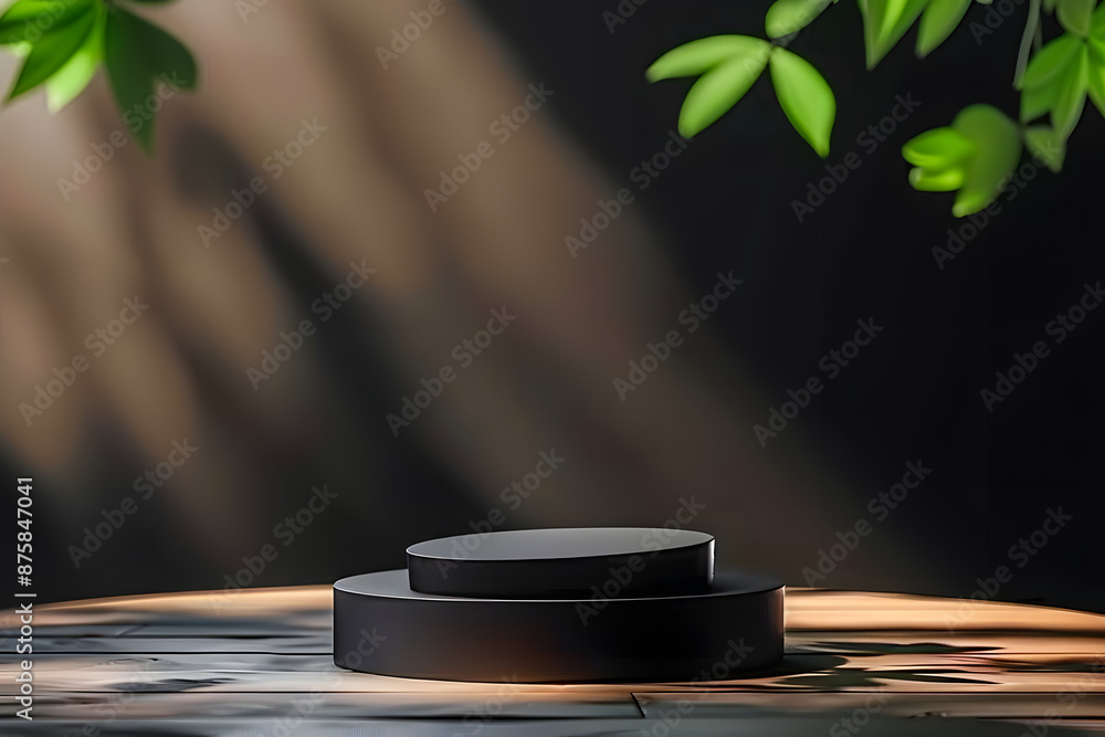Aufkleber abstract branding background with black podium concept for branding presentation branding 3d renderi