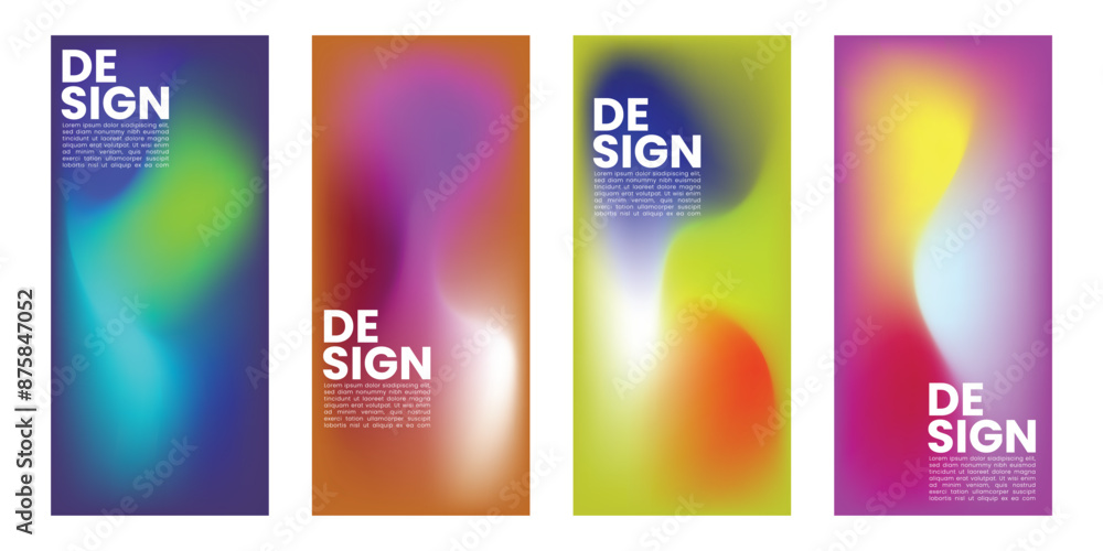Poster abstract modern colorful gradient design background set vector illustration