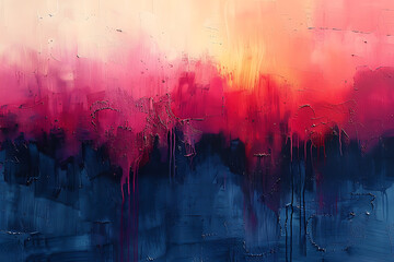 Vibrant Red and Blue Abstract Banner on Pristine Canvas