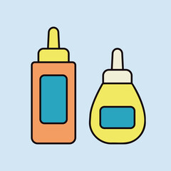 Ketchup mustard and mayonnaise spicy bottle icon