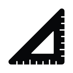 Tool for measurement or calculating length, premium icon of ruler, triangular scale vector