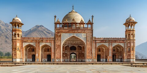 Obraz premium The beautiful ornate Mughal architecture of the Tomb of Muhammad Quli Khan, Ladha Sarai Garden Tomb