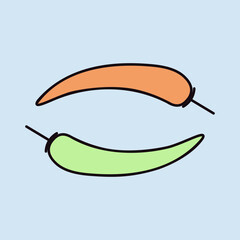 Red hot chili peppers vector icon. Vegetable