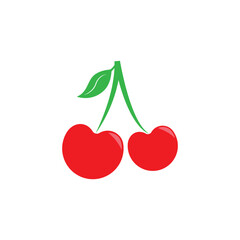 Red Cherry illustration logo icon