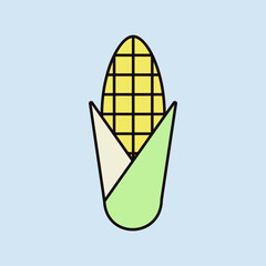 Corncob vector icon. Vegetable symbol