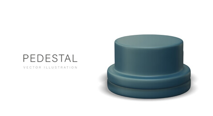 Round empty pedestal in realistic style. Demonstration equipment