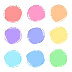 set of abstract circle shapes in pastel colors