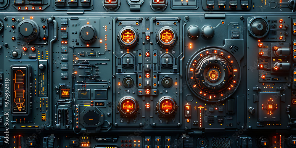 Poster high-tech details on empty canvas