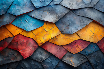 Vibrant Geometric Abstract Art - Blue & Yellow Canvas