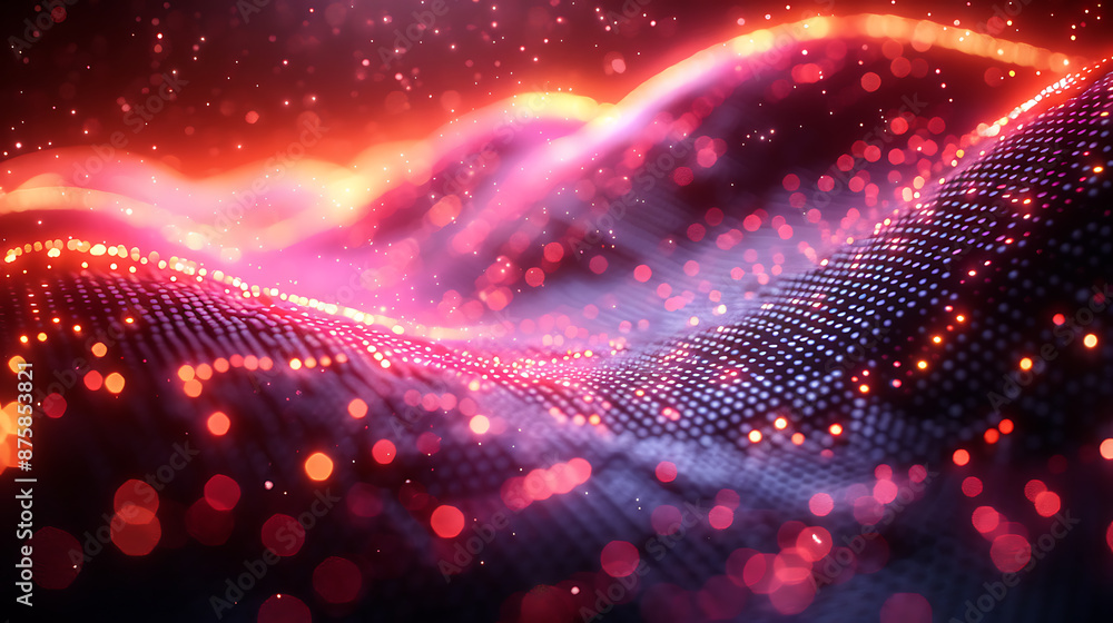 Poster neon tech canvas: abstract textures & high-tech patterns