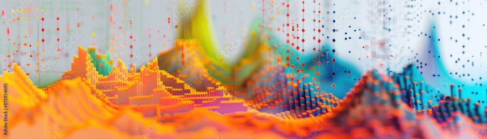 Poster Abstract representation of probability graphs and statistical charts, [probability graphs], [statistical charts] 