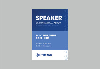 Event  Badge Card Template Vector Illustration