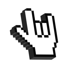 I love you hand sign language 3D pixel icon. Unique style Emoji icons vector collection.	