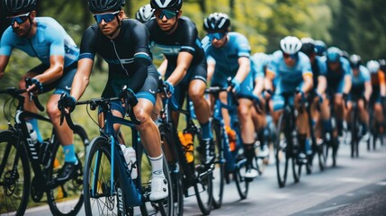 Cyclists in a Race, Blurred Background