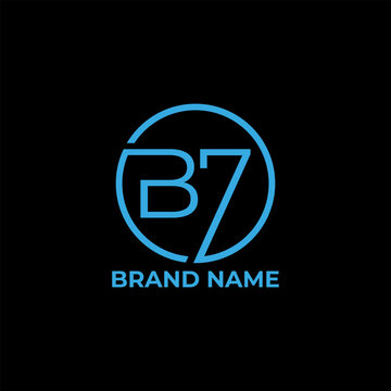 B7 circle logo design concept