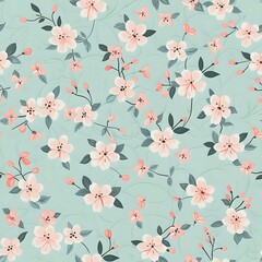 Floral Grid Pattern for Fabric and Home Decor