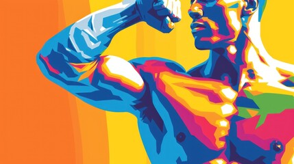 A Vibrant Portrait of Muscular Man