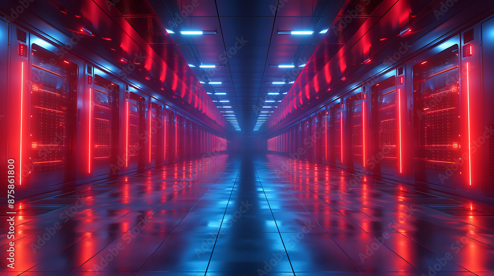 Poster modern database management system setup - stock photo