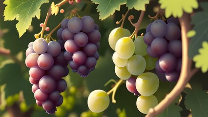 ブドウのような果実が実っているイラスト