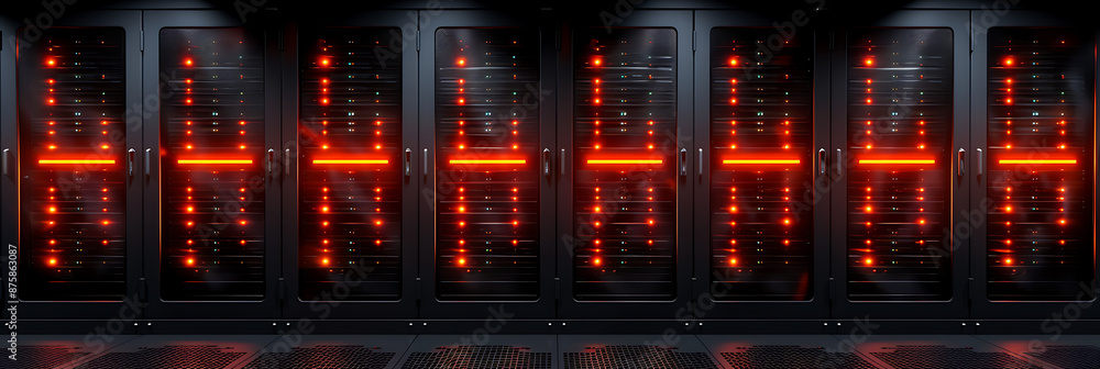Aufkleber minimalist server racks setup for text overlays