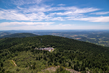 Scenic landscape of northern Czech republic, view from the peak of Jested mountain near Liberec