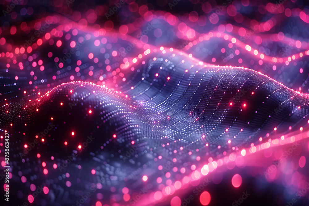Poster abstract data visualization: neon big data concept