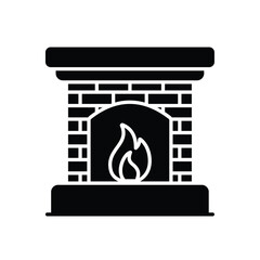 Fireplace vector icon