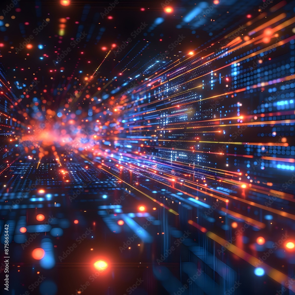 Poster abstract digital data stream
