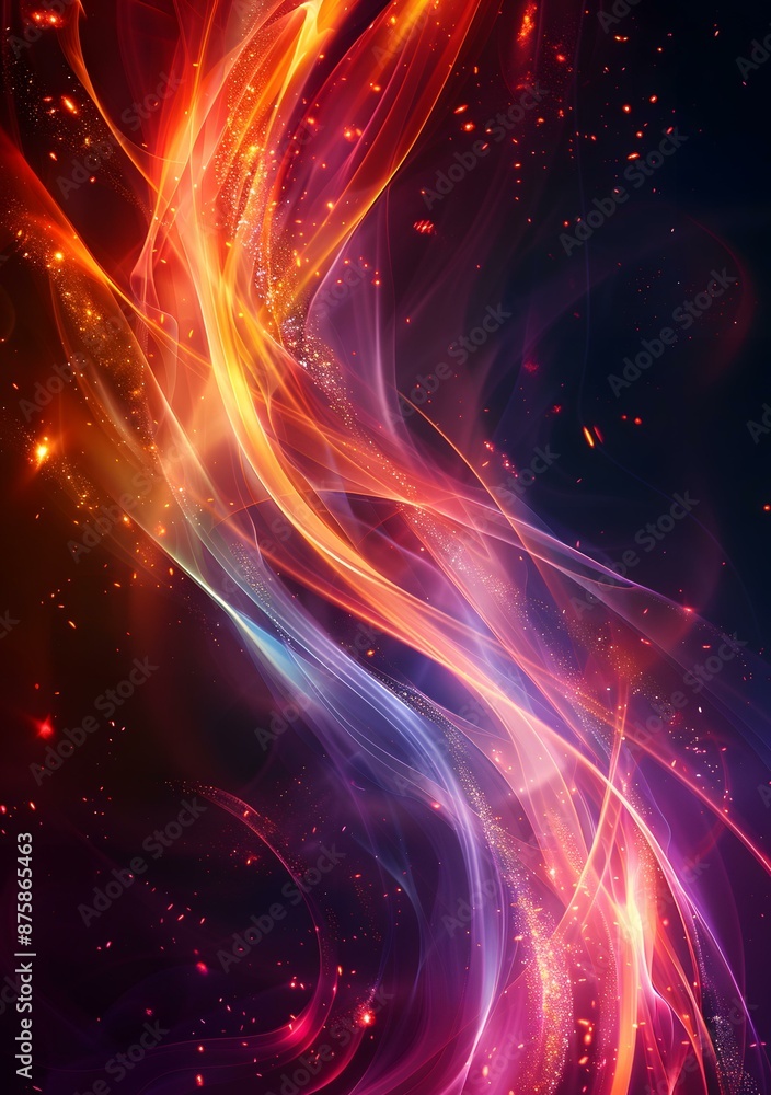 Poster Abstract Colorful Light Trails Background