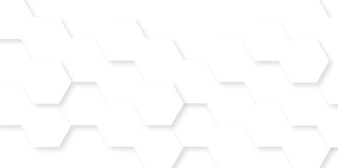 Obraz premium Abstract white 3d hexagon creative grid honeycomb structure mosaic pattern background. luxury minimal technology network abstraction tech digital tile vector wall banner surface polygon background.