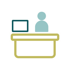 Hotel reception service vector isolated icon