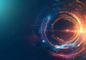 Fototapeta premium Abstract Technology Background with Glowing Circles