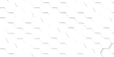 Abstract white 3d hexagon creative grid honeycomb structure mosaic pattern background. luxury minimal technology network abstraction tech digital tile vector wall banner surface polygon background.