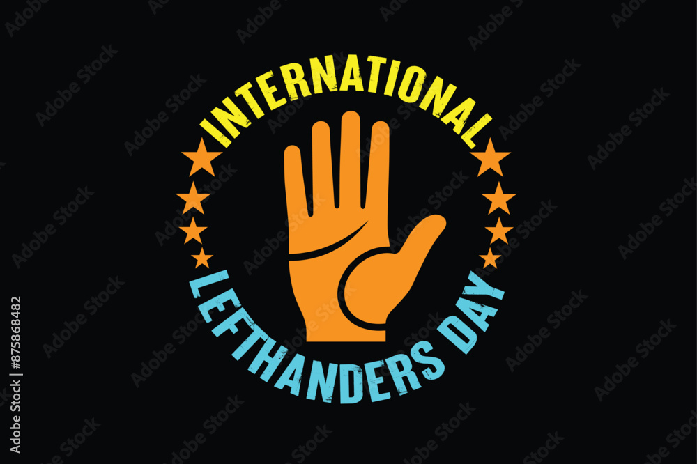 Wall mural This design celebrates International Lefthanders Day, which is observed annually on August 13.