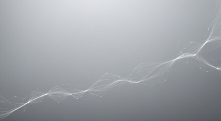 3d rendering of abstract network connection lines and dots on grey background