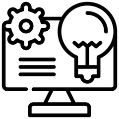 gear wheel online cyber education bulb knowledge simple line