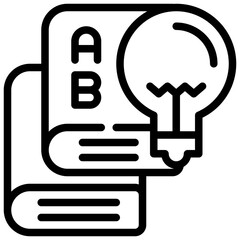 learning reading book education bulb knowledge simple line