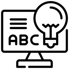 online education learning knowledge bulb simple line