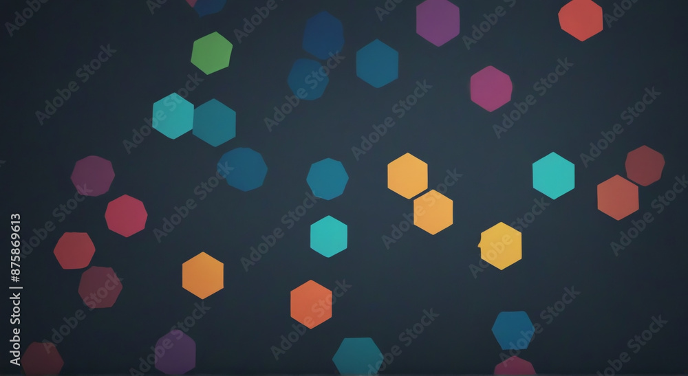 Wall mural Colorful hexagon bokeh background. Abstract hexagon background.